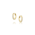 Mini White Diamond Hoops - 10mm [YG]