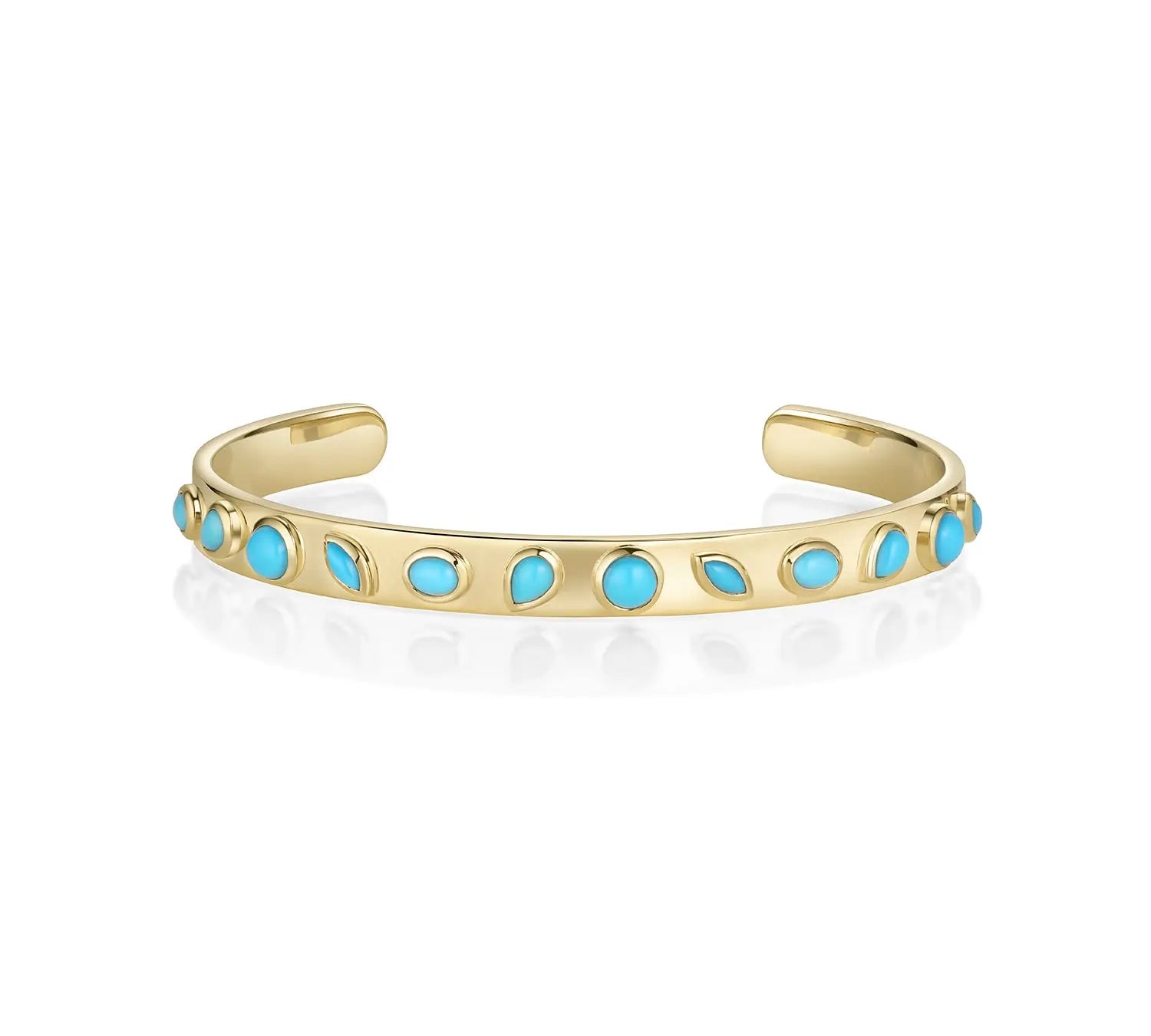 Mixed Shape Turquoise Cuff