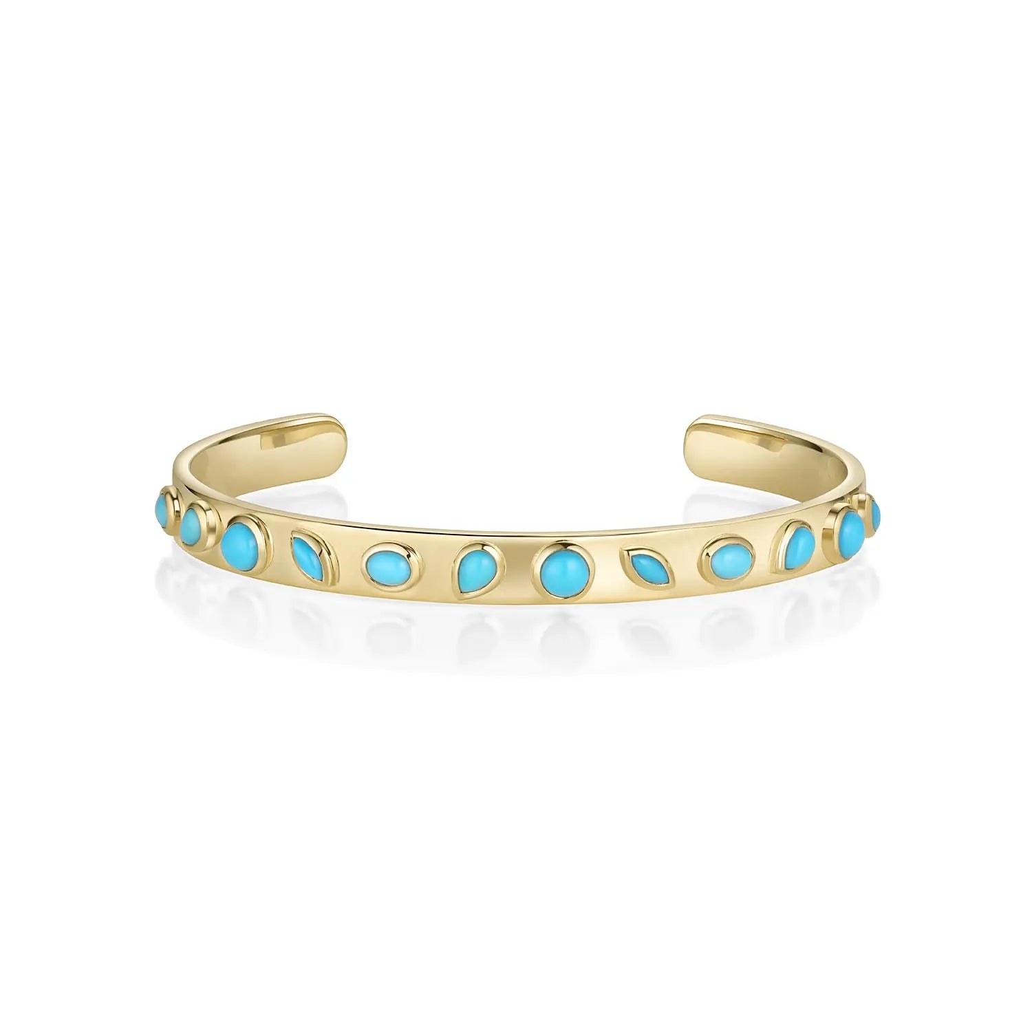 Mixed Shape Turquoise Cuff