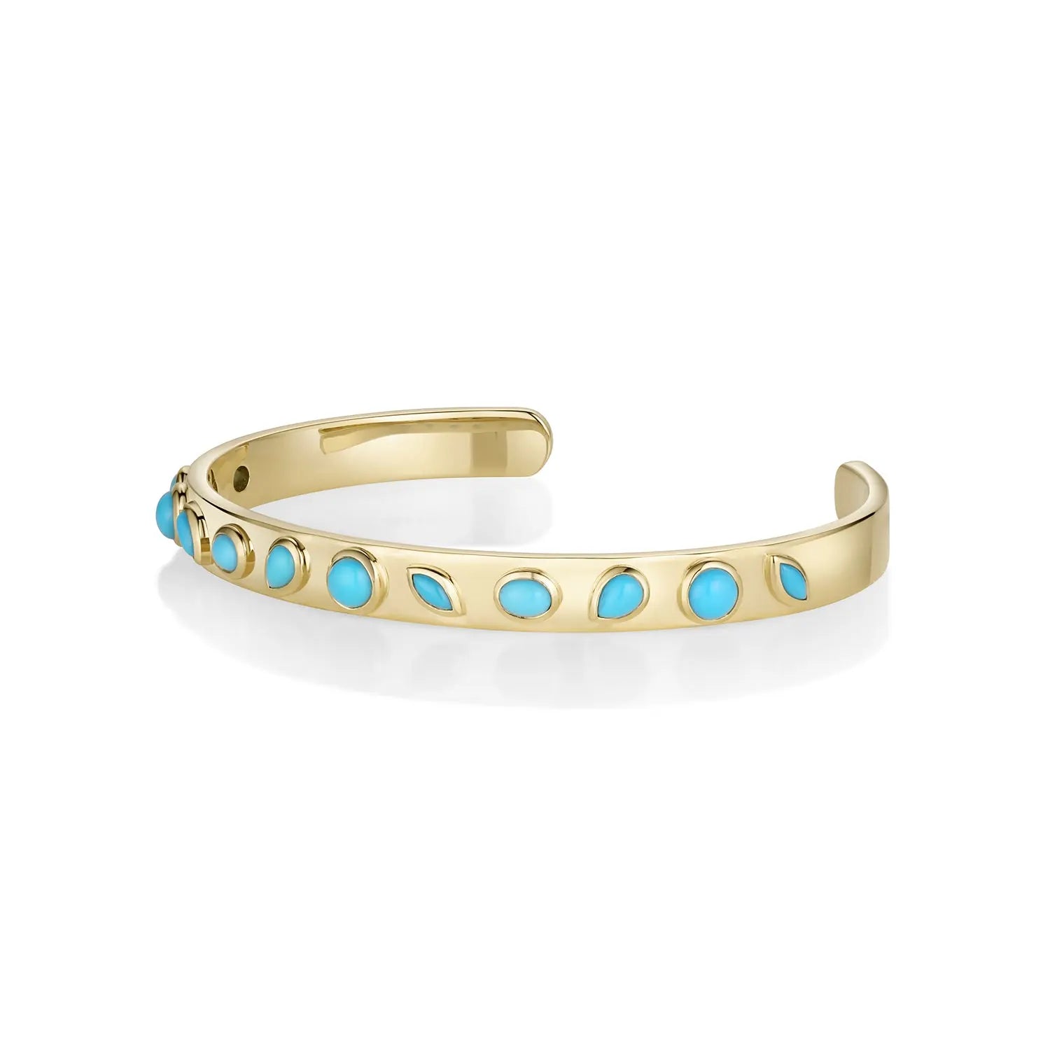 Mixed Shape Turquoise Cuff side view