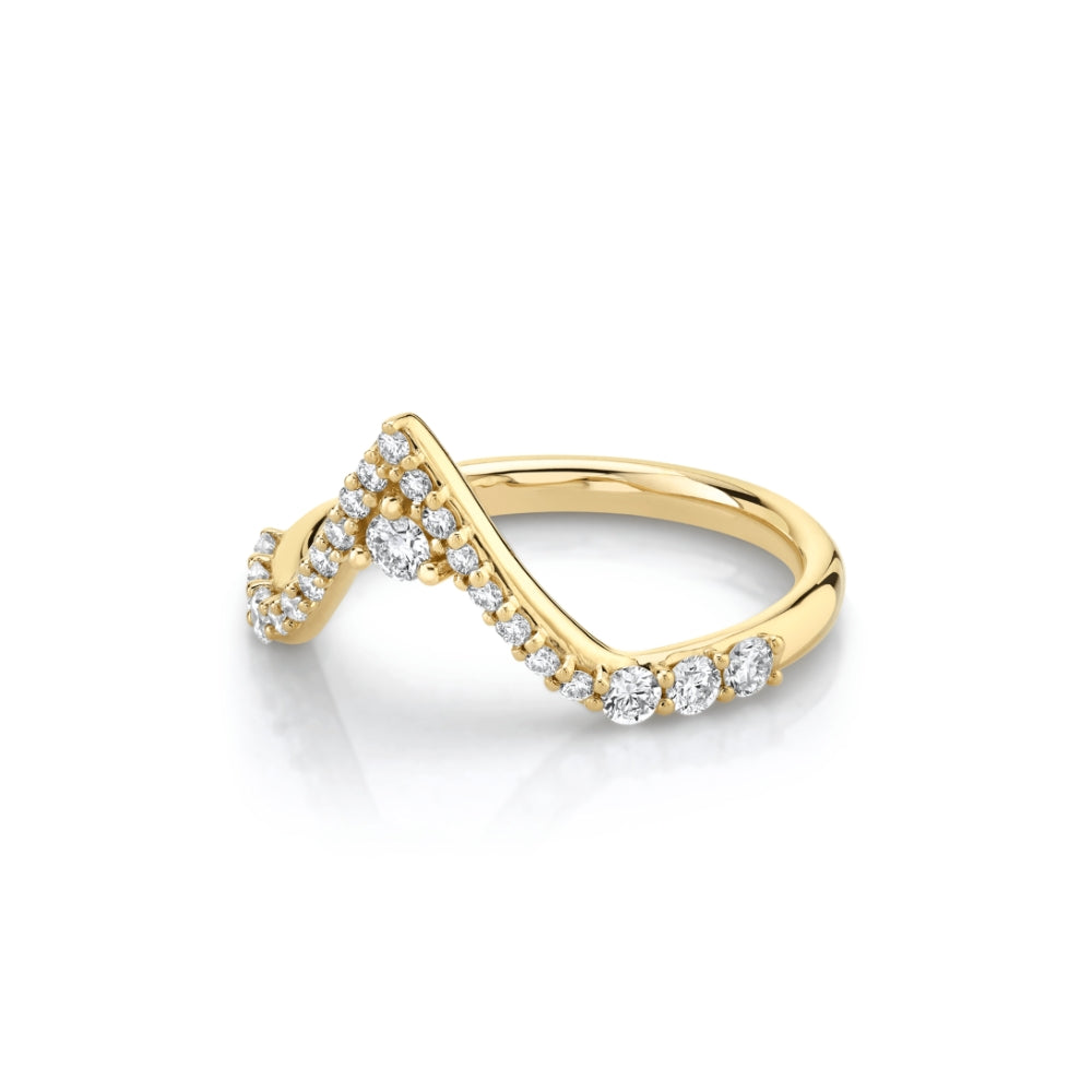 White Diamond Divine Triangle Ring [Yellow Gold] side