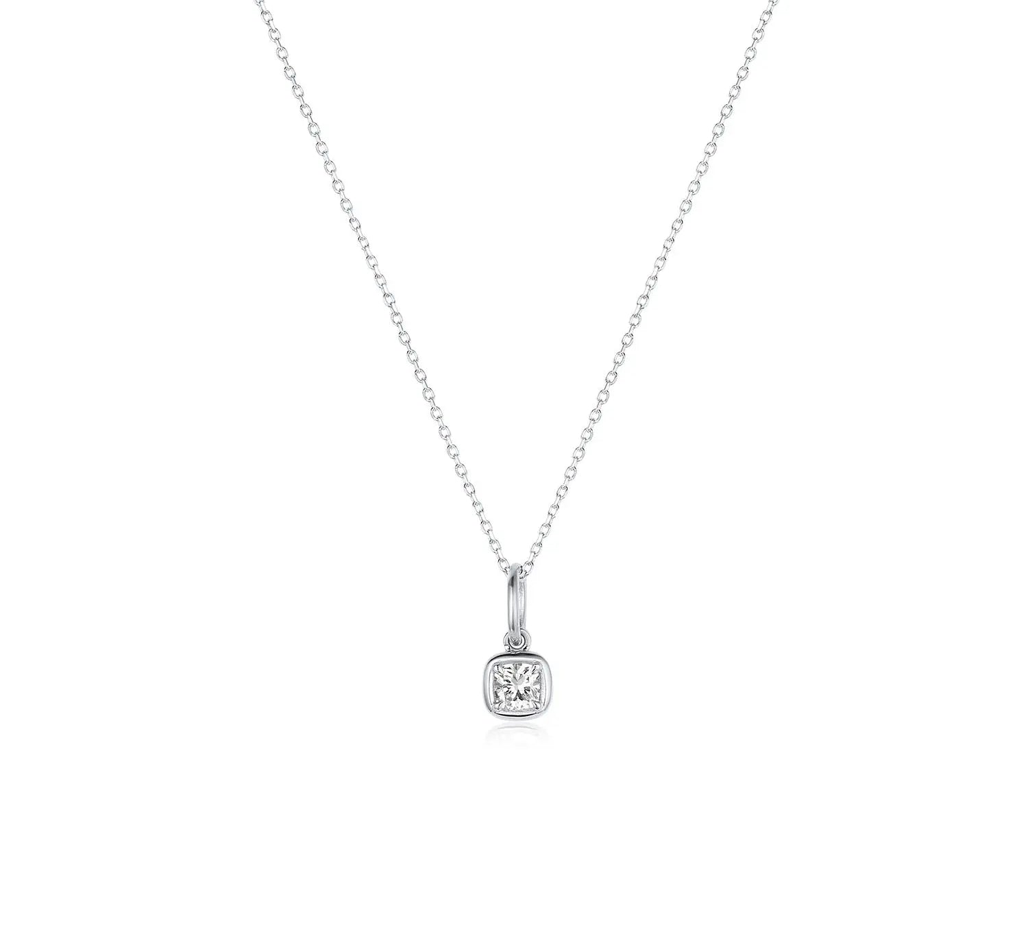 Nina Cushion Pendant [White Gold]