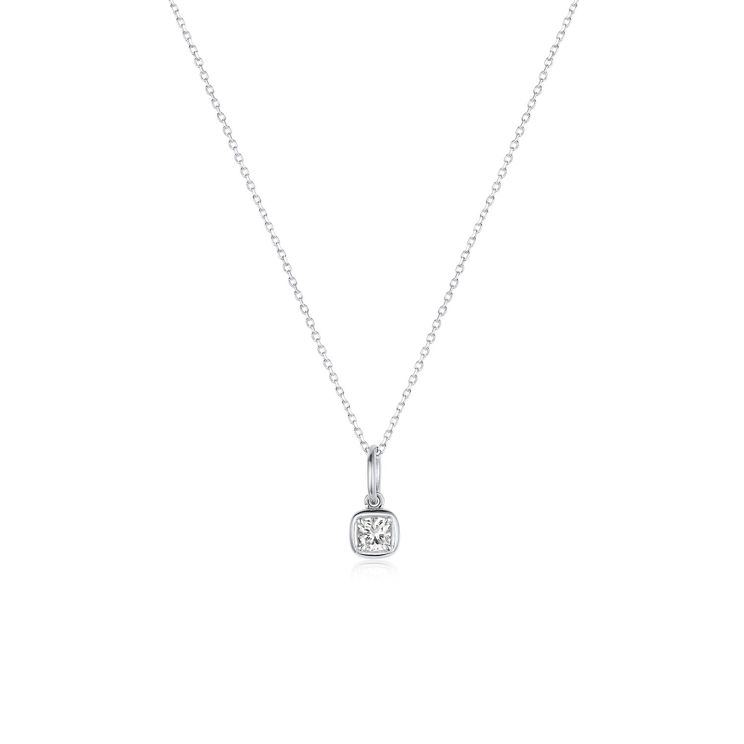 Nina Cushion Pendant [White Gold]