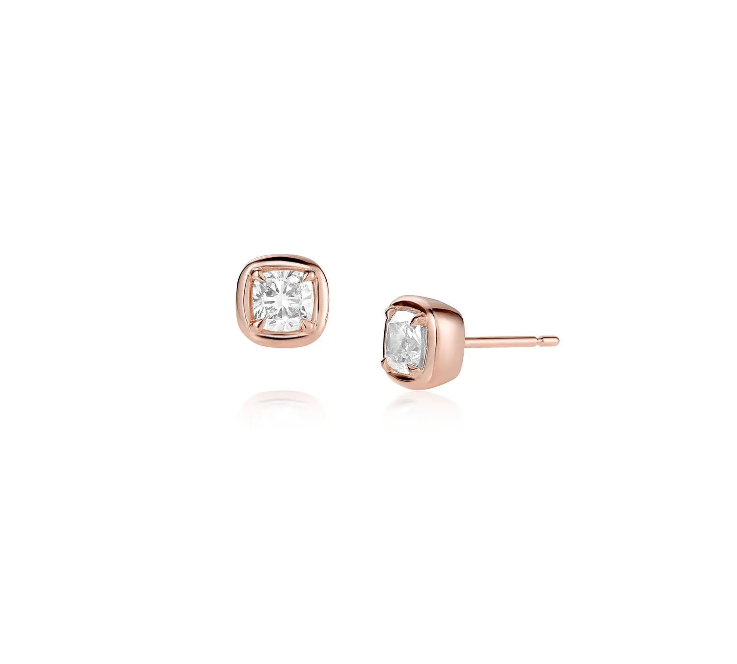 Nina Cushion Studs [Rose Gold]