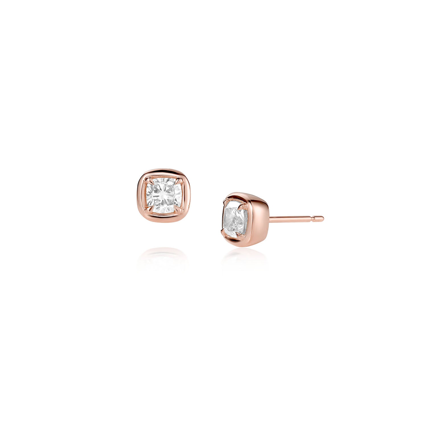 Nina Cushion Studs [Rose Gold]