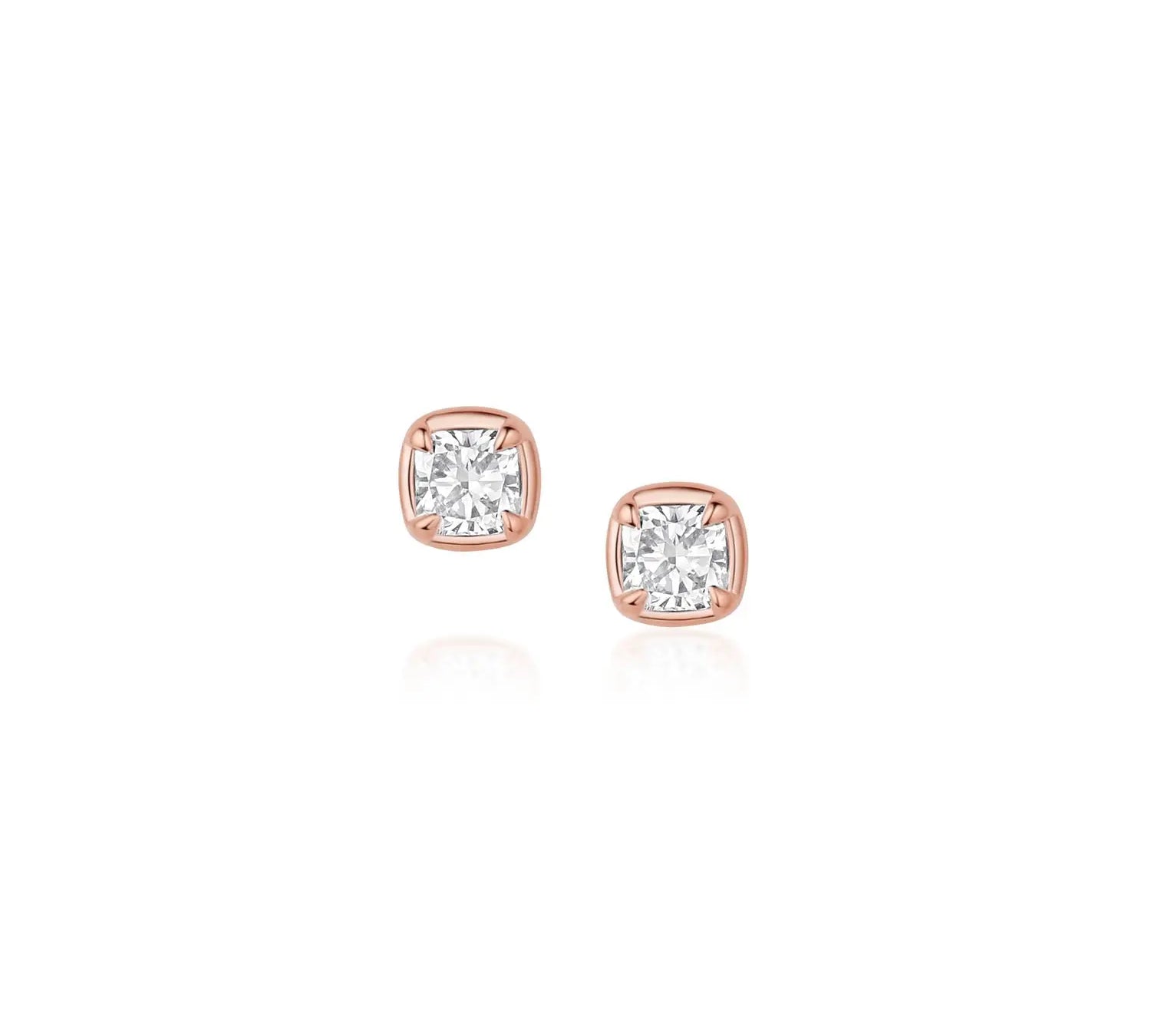 Nina Cushion Studs [Rose Gold]