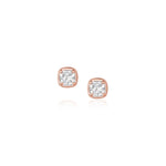 Nina Cushion Studs [Rose Gold]
