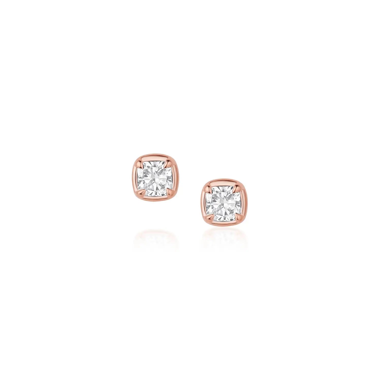 Nina Cushion Studs [Rose Gold]