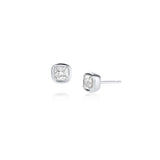 Nina Cushion Studs [White Gold]