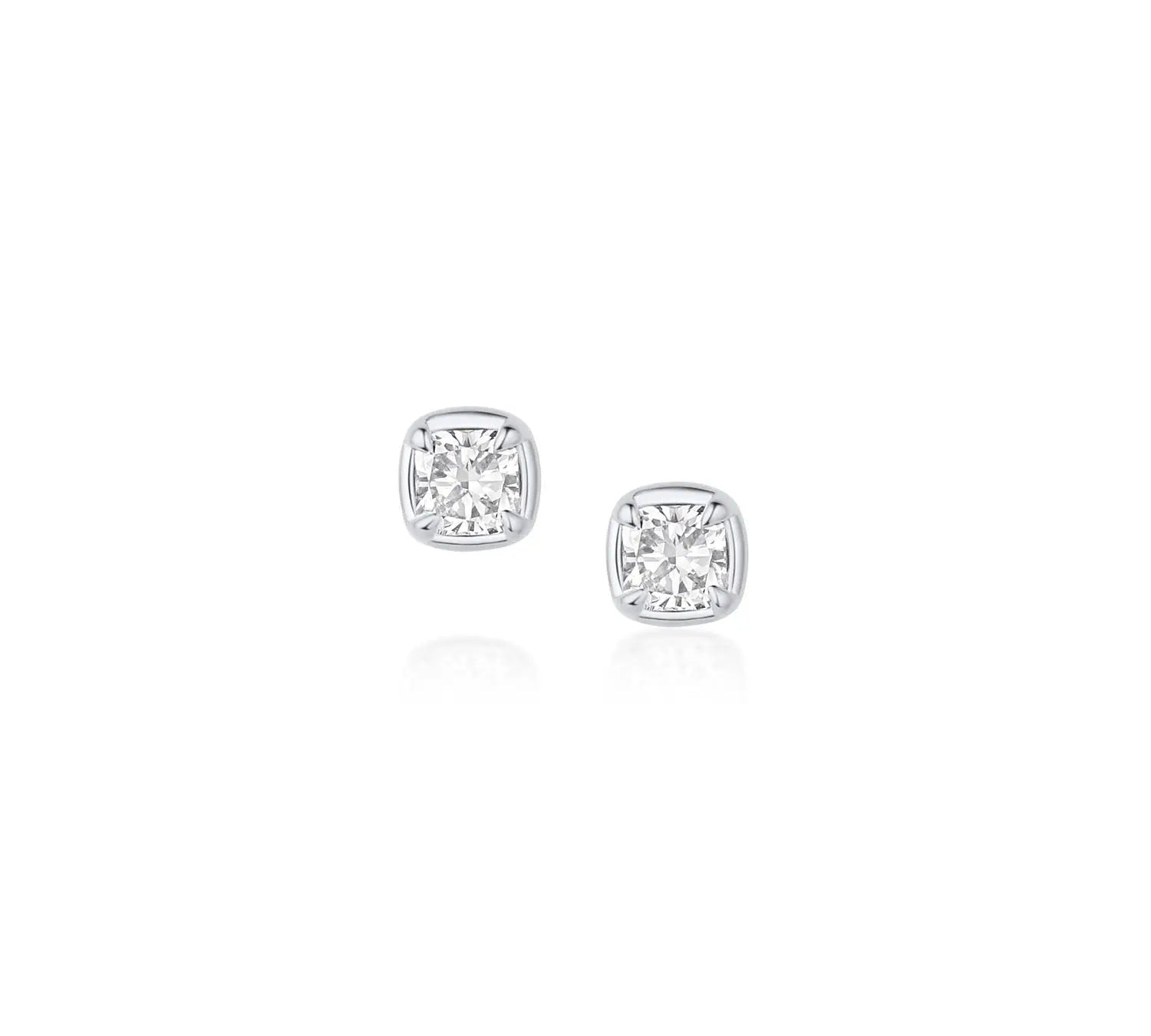 Nina Cushion Studs [White Gold]