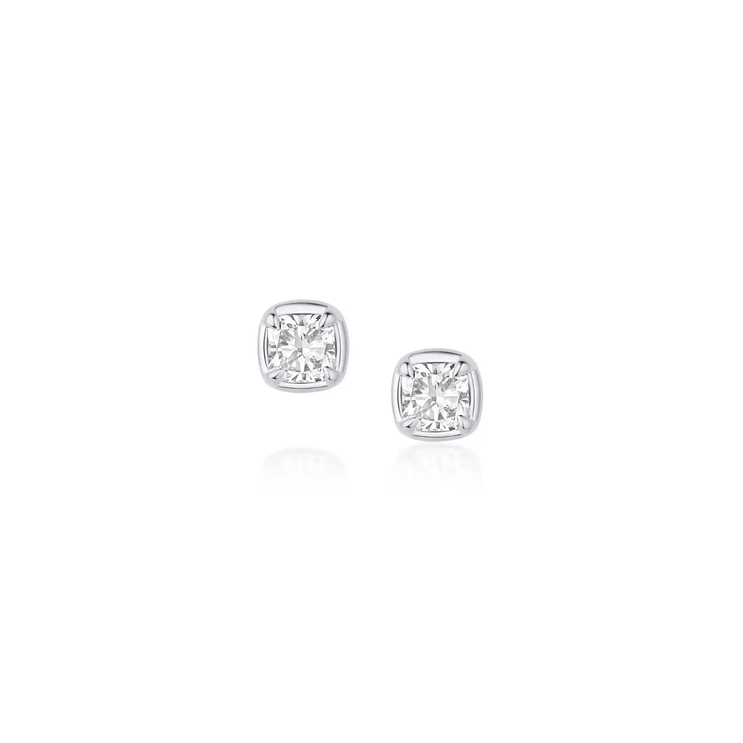 Nina Cushion Studs [White Gold]