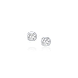 Nina Cushion Studs [White Gold]
