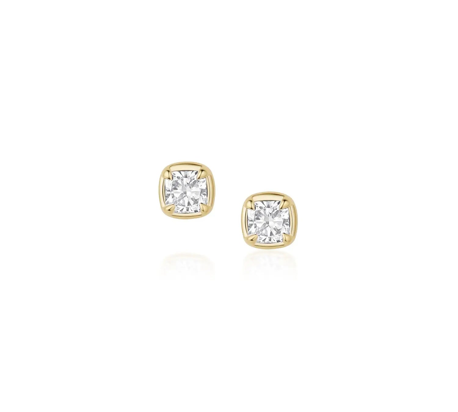 Nina Cushion Studs [Yellow Gold]