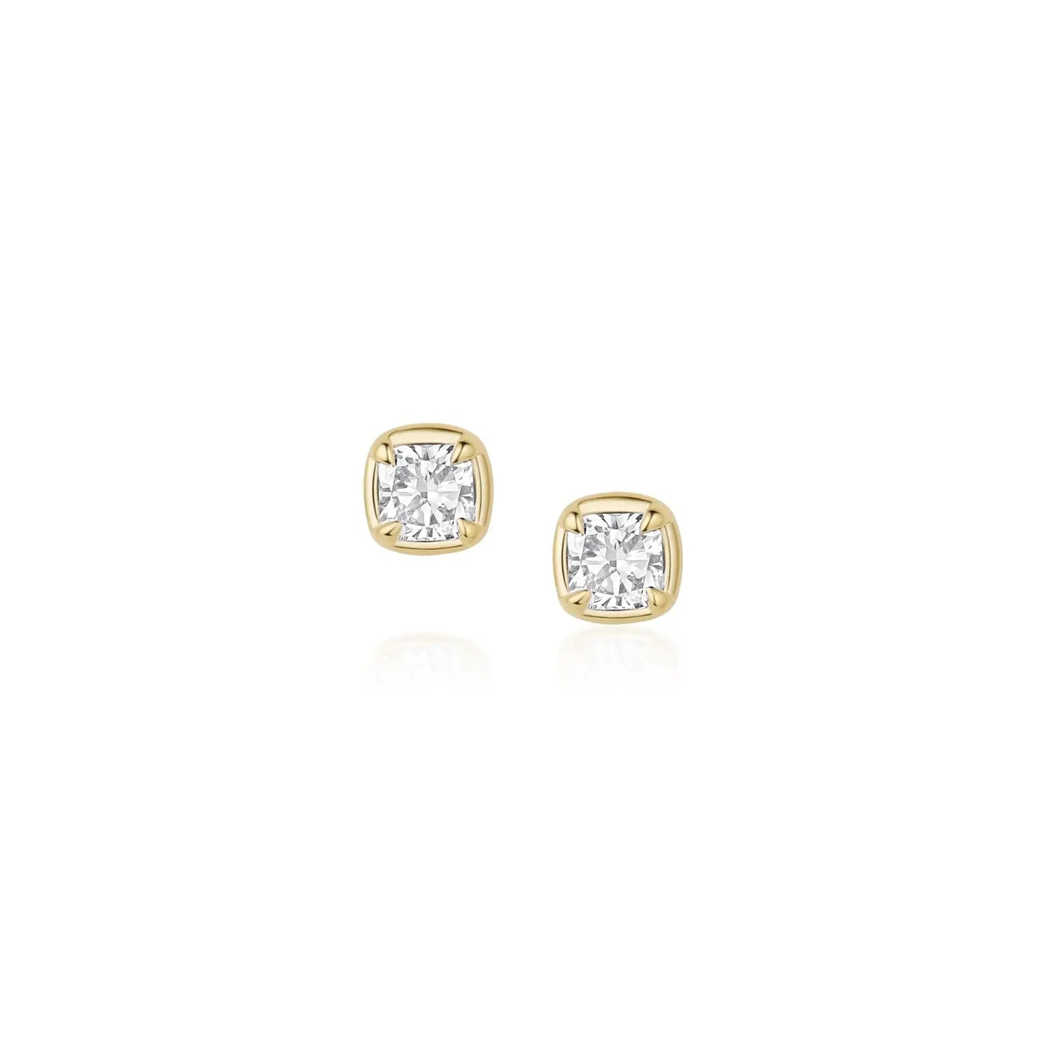 Nina Cushion Studs [Yellow Gold]