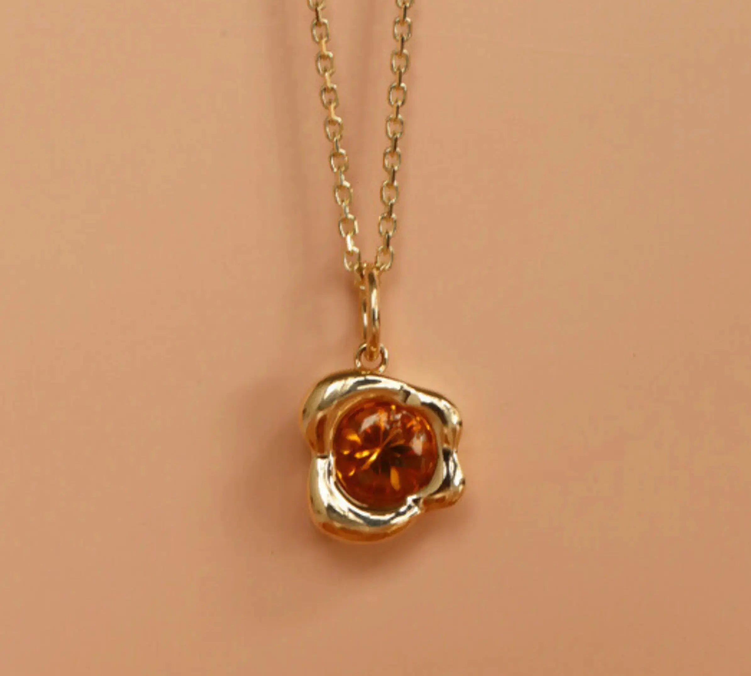 1.07ct Citrine Abstract Bezel Pendant