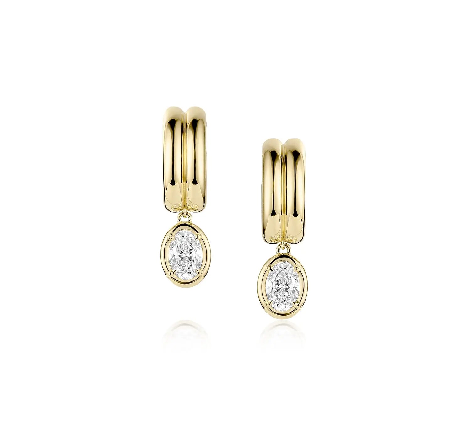 Odette Oval Drop Earrings head on