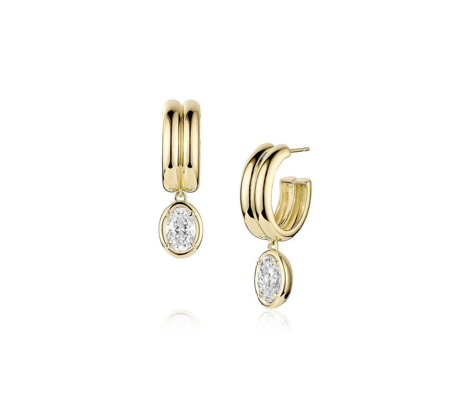 Odette Oval Drop Earrings [Yellow Gold]