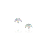 Opal Lotus Studs [White Gold]