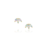 Opal Lotus Studs [Yellow Gold]