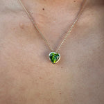 Peridot Heart Pendant Necklace [on neck]