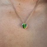 Peridot Heart Pendant Necklace [on neck]