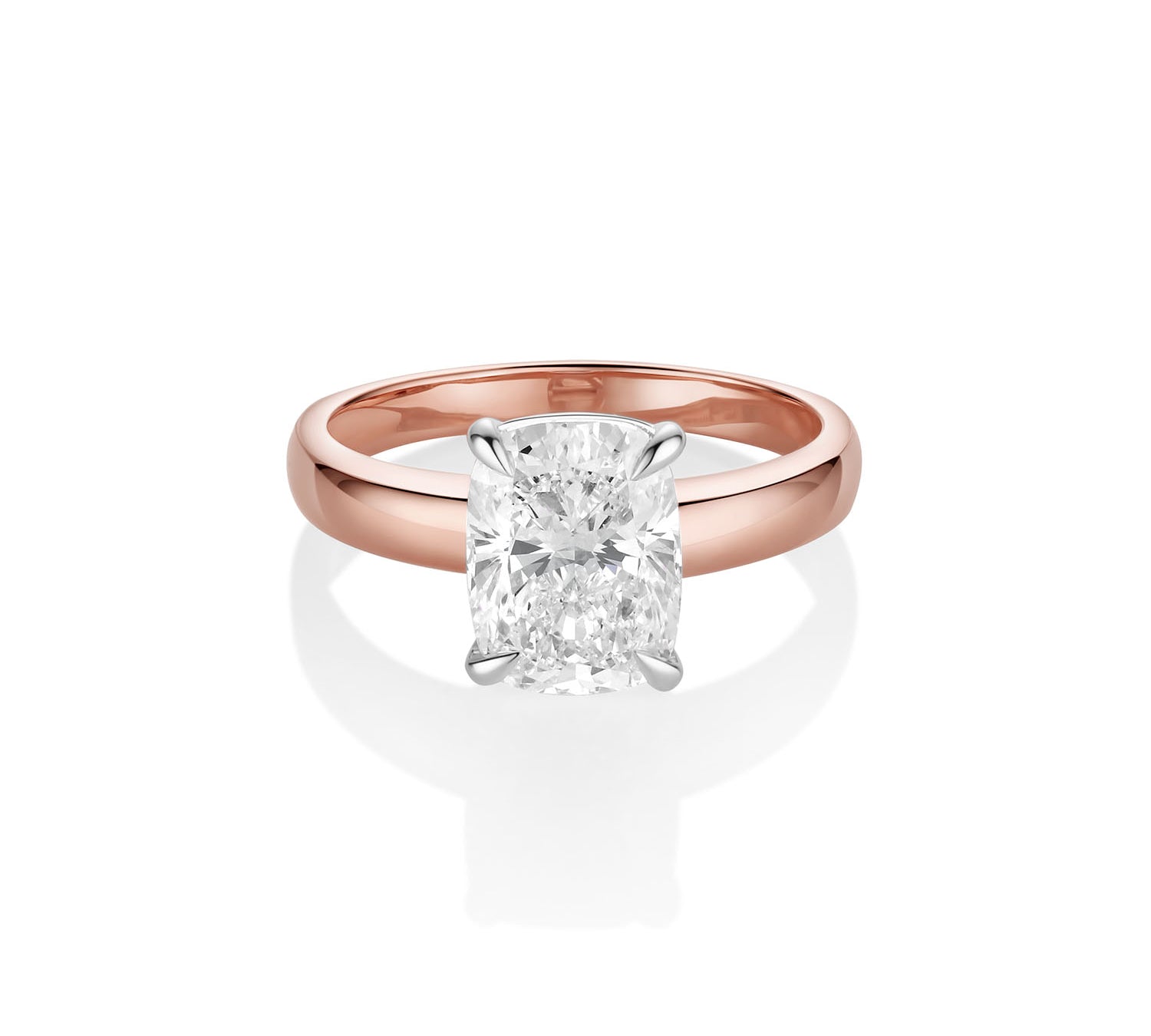 The Peyton Two-Tone Cushion Engagement Ring [Rose Gold]