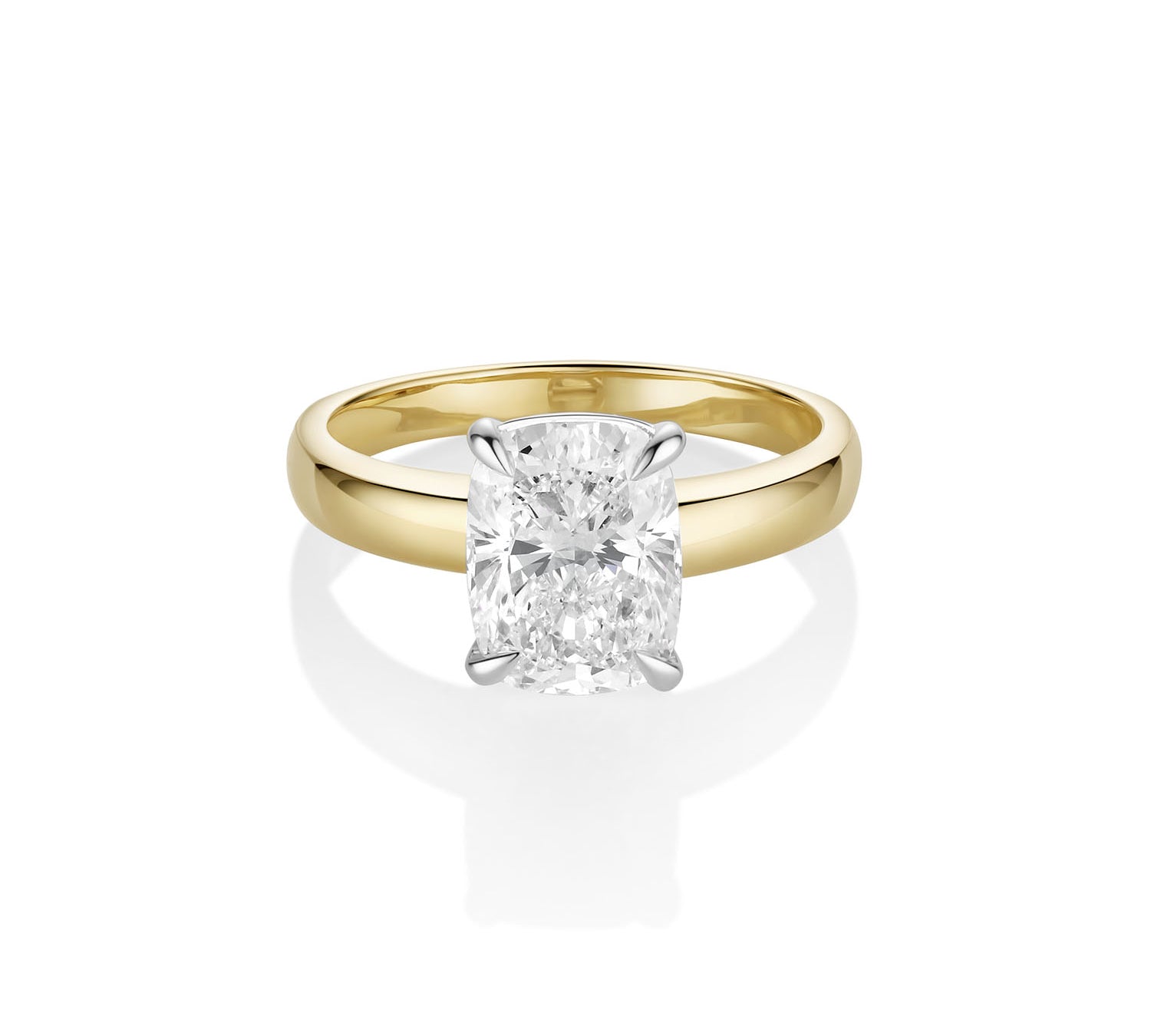 The Peyton Two-Tone Cushion Engagement Ring [Yellow Gold]