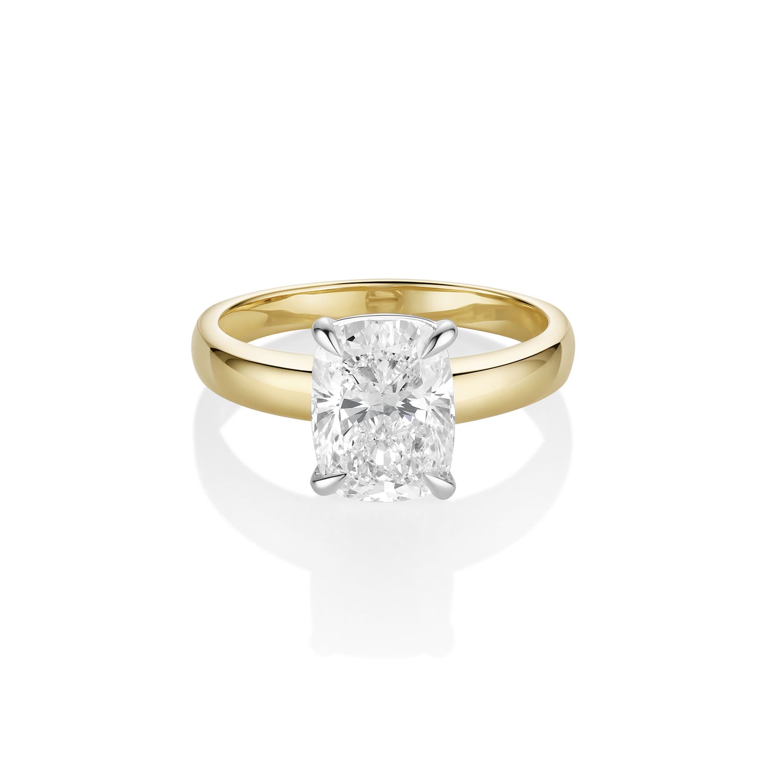The Peyton Two-Tone Cushion Engagement Ring [Yellow Gold]
