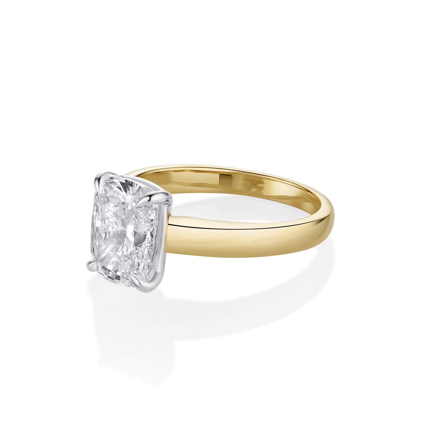The Peyton Two-Tone Cushion Engagement Ring [Yellow Gold]