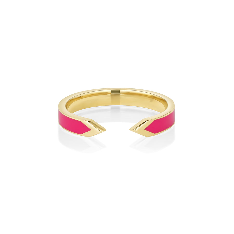 Open Shank Ring - Pink Enamel