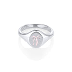 Pink Keepsake Signet Ring [White Gold]