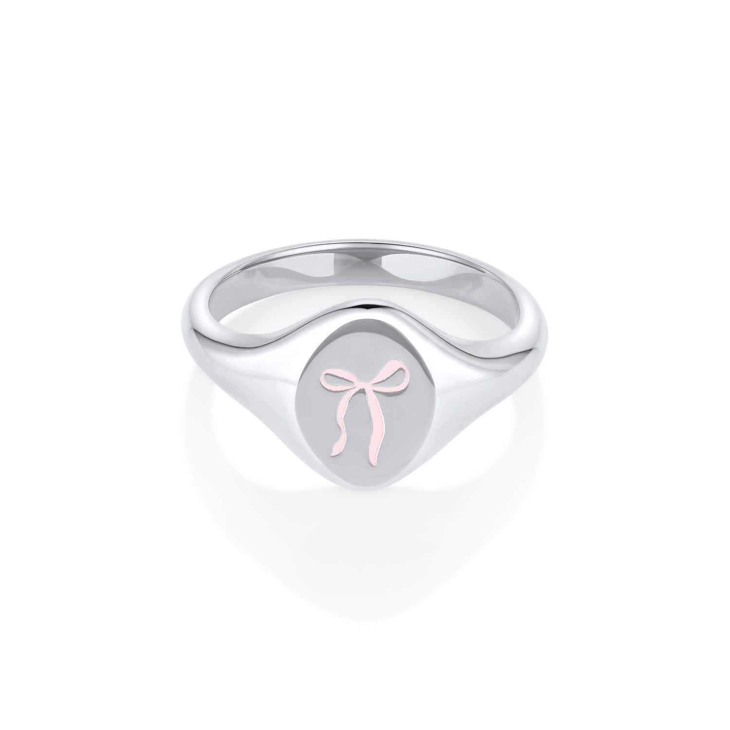 Pink Keepsake Signet Ring [White Gold]