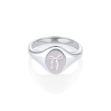 Pink Keepsake Signet Ring [White Gold]