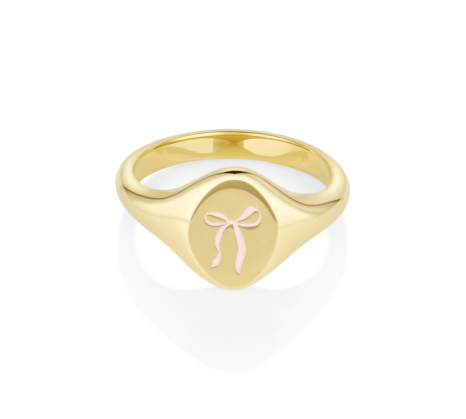 Pink Keepsake Signet Ring [Yellow Gold]