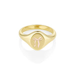 Pink Keepsake Signet Ring [Yellow Gold]