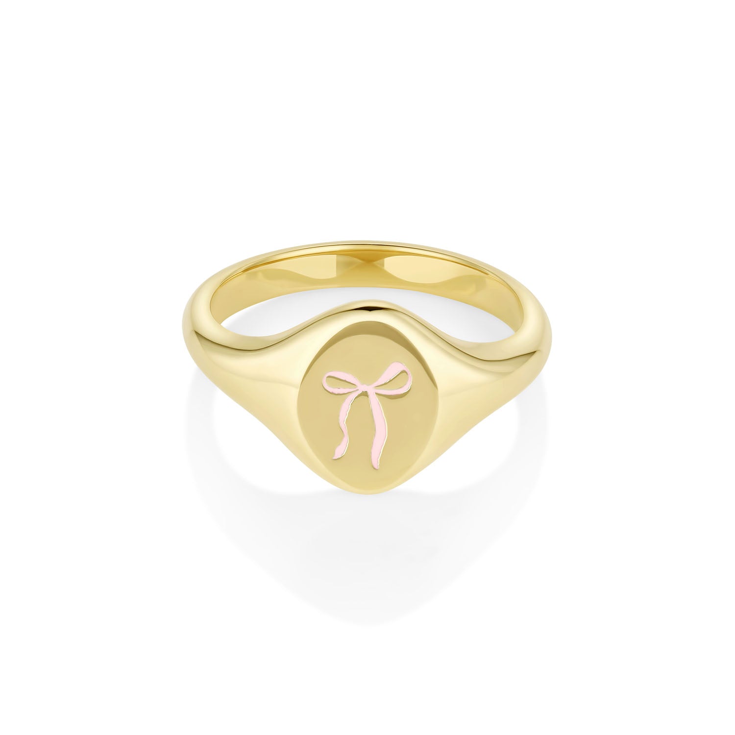 Pink Keepsake Signet Ring [Yellow Gold]