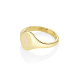 Pink Keepsake Signet Ring [Yellow Gold] side view