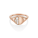 Quarter Moon Signet Ring [Rose Gold]