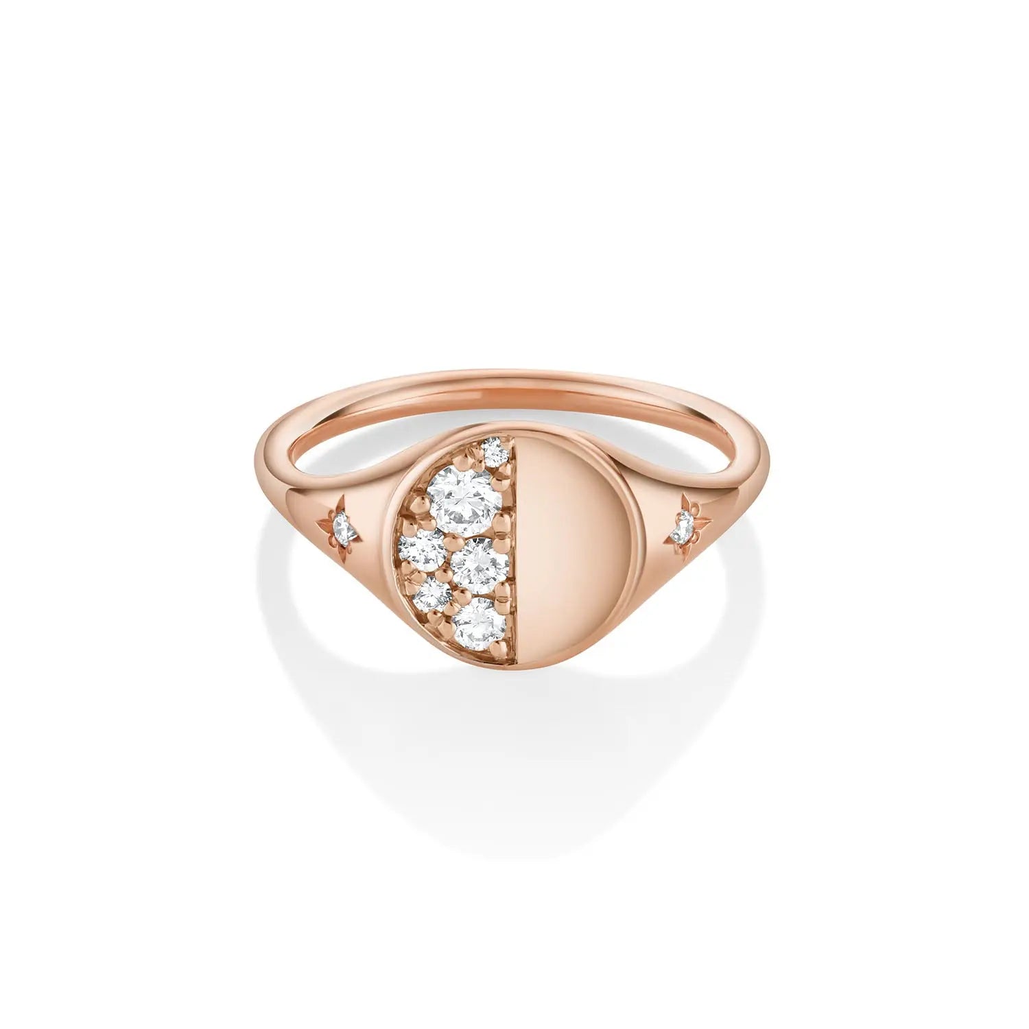 Quarter Moon Signet Ring [Rose Gold]