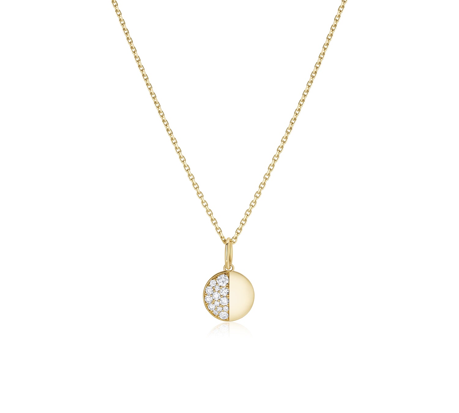 Quarter Moon Phase Charm [Yellow Gold]