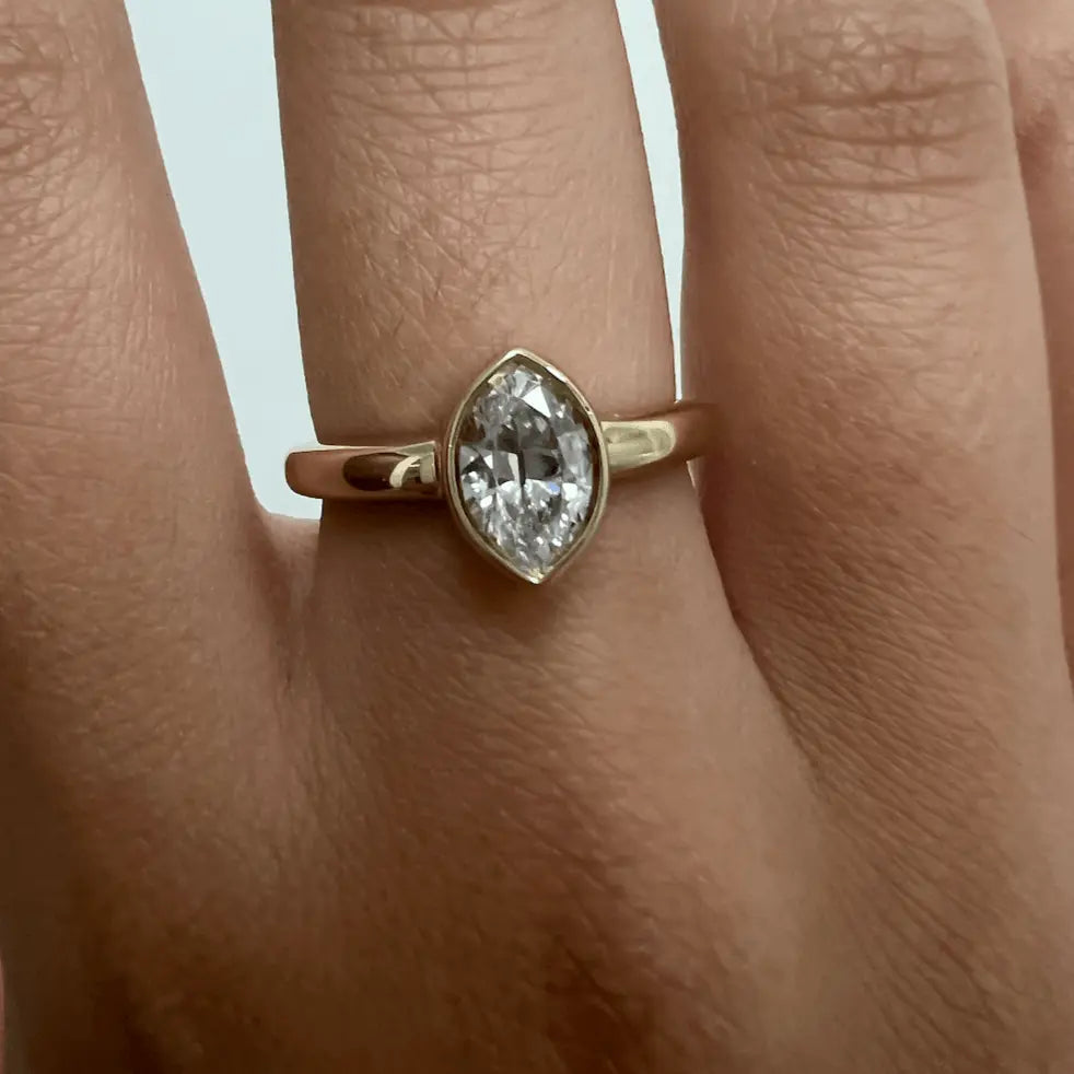 Moval .99ct Antique Moval Bezel - Engagement Ring – Marrow Fine