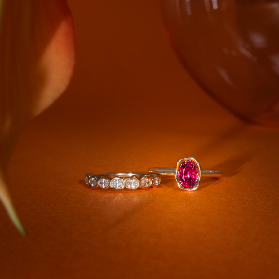.93ct Malawi Ruby Abstract Bezel Ring