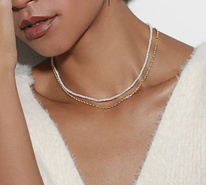 Barely There Pearl Choker [on neck]