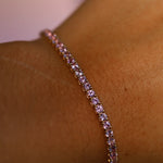 4.87tcw Light Pink Sapphire Tennis Bracelet [on wrist]