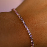 4.87tcw Light Pink Sapphire Tennis Bracelet [on wrist]