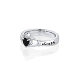 Marrow x Sammi 4mm Onyx Sempre Ring - White Gold- Side view