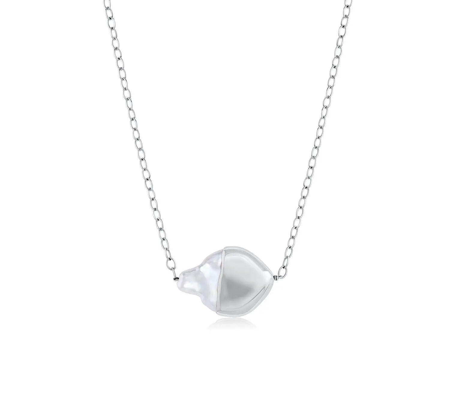 Single Gold-Dipped Pearl Choker [White Gold]