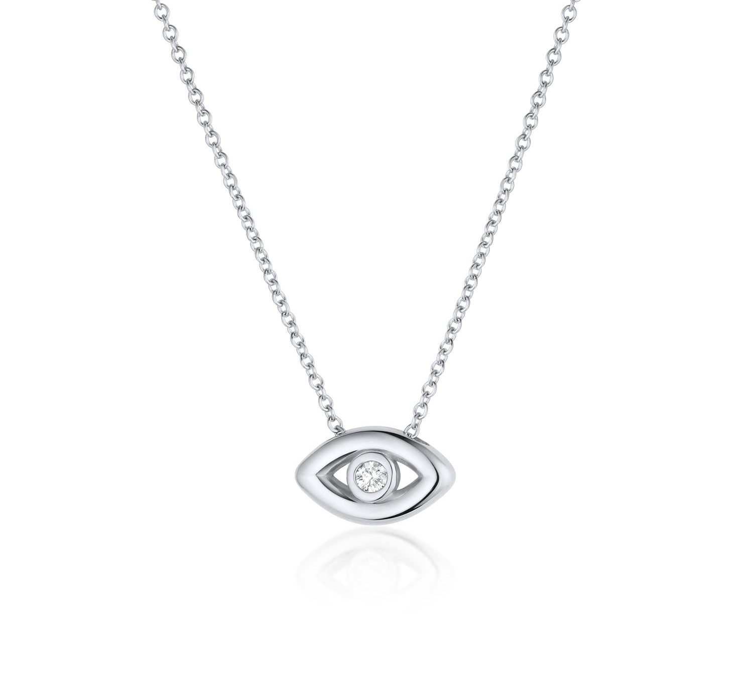 Solana Evil Eye Necklace [White Gold]
