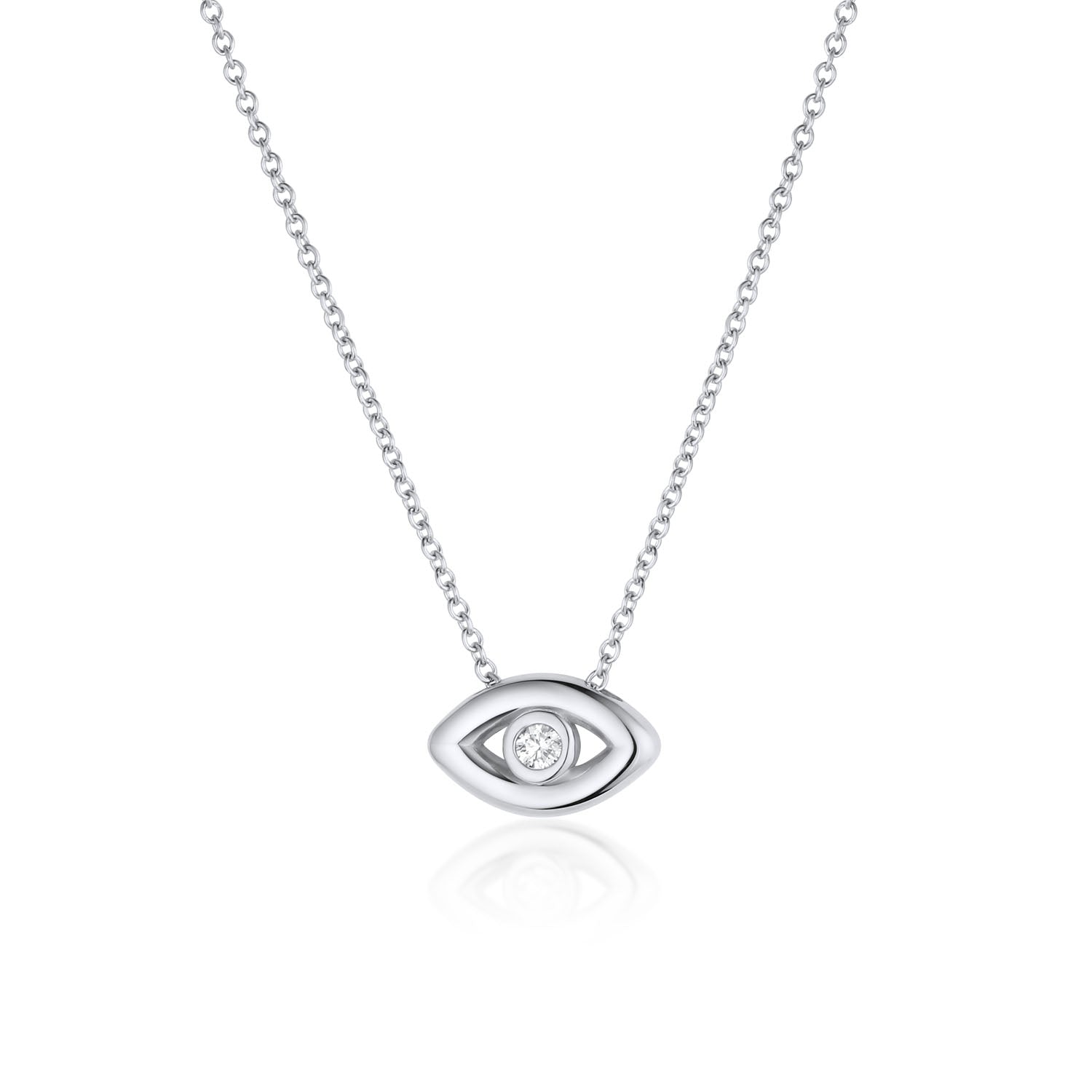 Solana Evil Eye Necklace [White Gold]