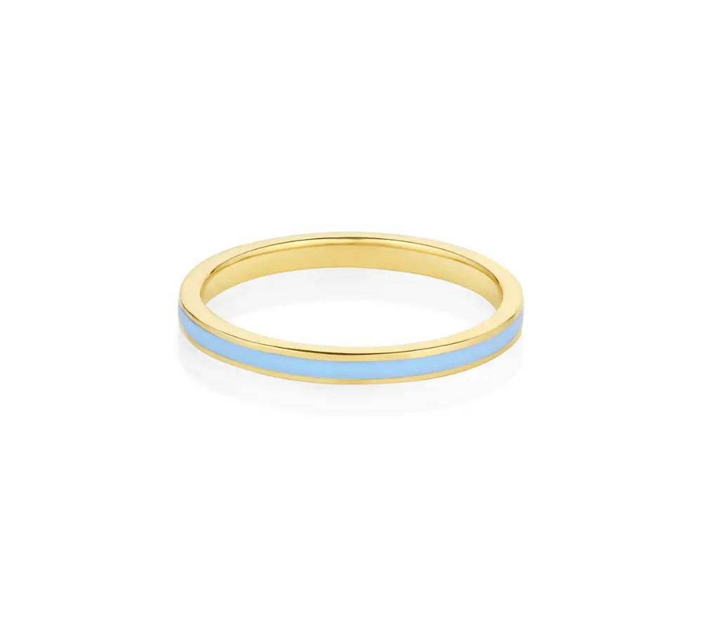 Something Blue Enamel Band [Yellow Gold]